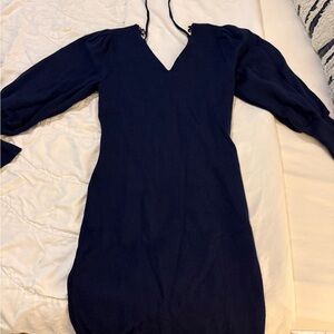 Chic Knit Navy Mini Dress